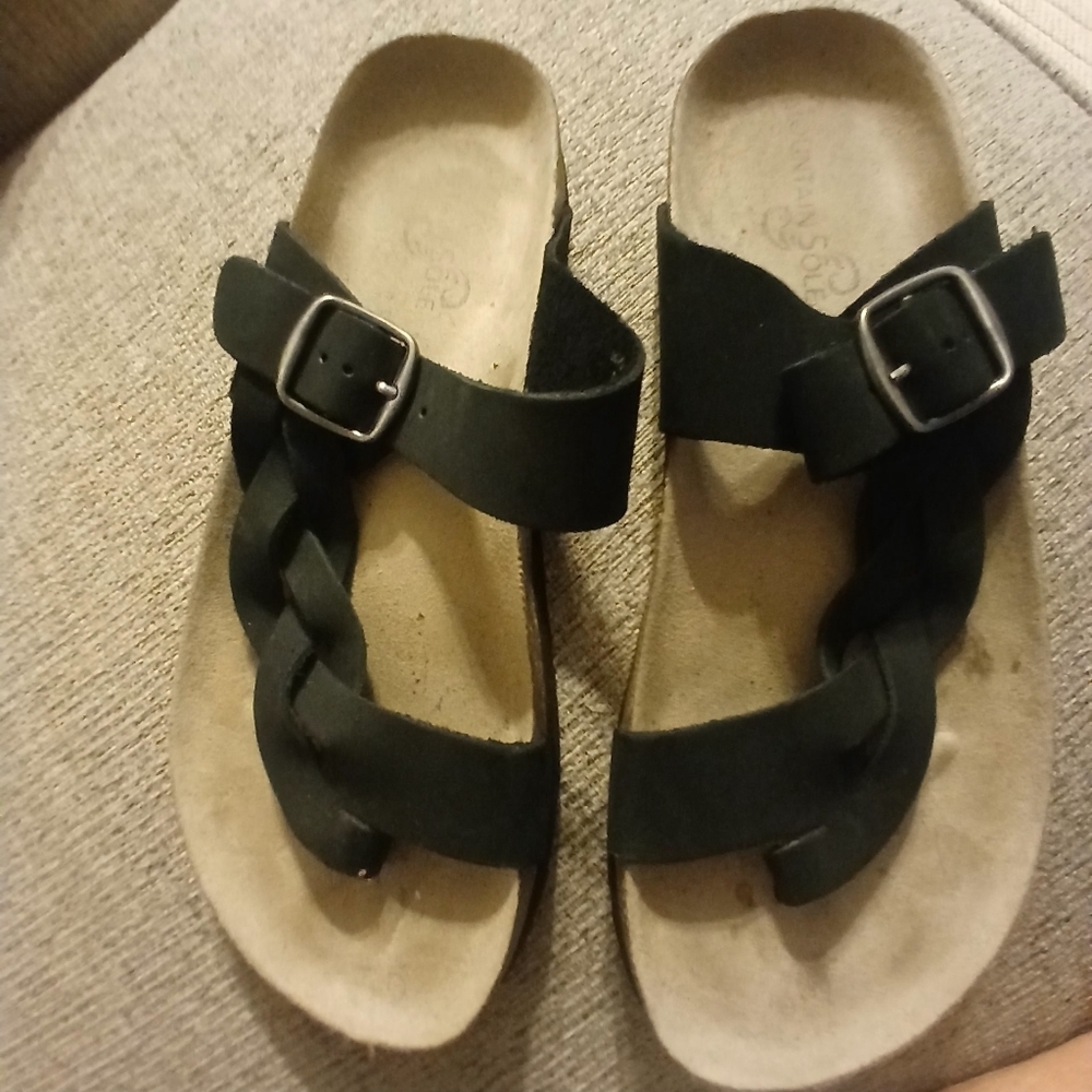 Mountain Sole braided sandals genuine leather.  Women's Sz 8